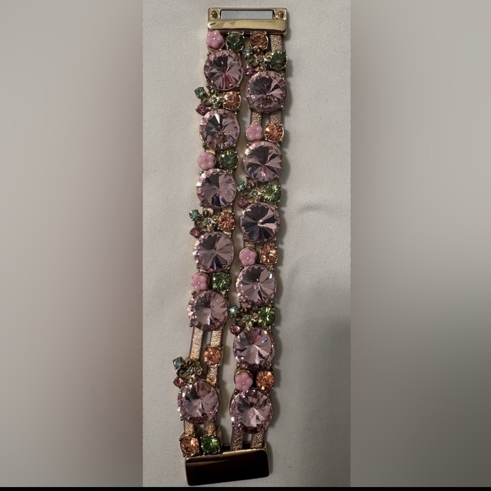 Betsey Johnson Crystal Multi-Row Bracelet (Like New)